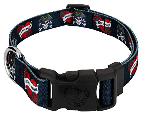 Country Brook Petz - Deluxe I Love Mom Dog Collar - Attitude Collection Featuring Untamed Designs (5/8 Inch, Small)