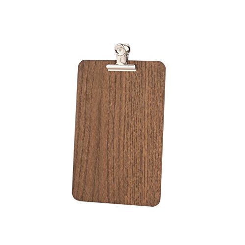 Chalkboards UK, Klemmbrett mit abnehmbarem silberfarbenem Clip, Holz, Holz, dunkle Eiche, A5 (26.2 x 18 x 1cm)