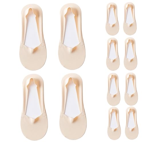 6Pairs No Show Socks Nonslip Invisible Socks Sweat Absorbent Low Cut Socks Breathable ＆ Comfortable Cooling Ice Silk Liner Socks for Flats High Heels Invisible Socks for Women No Show Socks Flat Socks