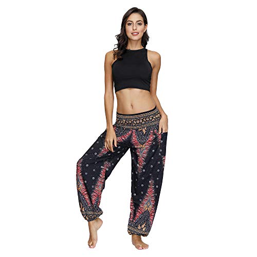 Sarouel Impression Numérique De Plumes Lâche Grande Taille Yoga Bloomers Femmes Sport Pantalons Décontractés Pantalons De Yoga-Color2 Cover