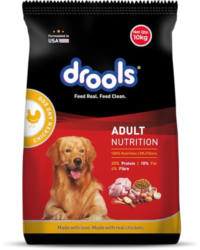 Image of Drools Adult Dry Dog Food 10kg | Chicken & Egg Flavour | Omega 3 & 6 for Healthy Growth | Better Digestibility & Health | Maintains Joint Health | Helps Control Tartar Build Up