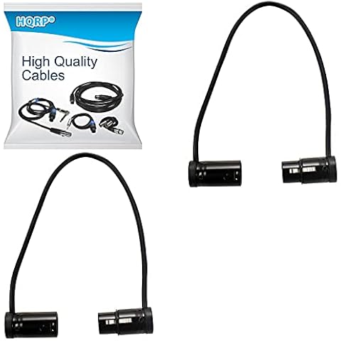 HQRP 2-Pack 3-Pin XLR Female to 3-Pin XLR Male Adjustable-Angle Low-Profile Cables Compatible with Sound Devices 302, 552, 633, 688, 788T Mixer/Recorder Cover