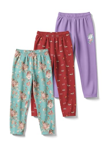 Image of HELLCAT Printed Track Pants for Girls | Blended Cotton Feel Lower | Night Pants & Track Pant Pants | Sizes 3-16 Years | Pack of 3