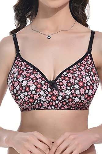Image of FIMS - Fashion is my style Women Cotton Blend Floral Print Padded Non-Wired Bra Panty Set Full Coverage Lingerie Set Multicolor See Main Image to Check How Many Sets You Will Get