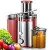 Juicer Machine, 800W Centrifugal Juicer Extractor with Wide Mouth 3” Feed Chute for Fruit Vegetable, Easy to Clean, Stainless Steel, BPA-free (Red)