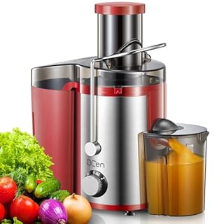 Juicer Machine, 800W Centrifugal Juicer Extractor with Wide Mouth 3” Feed Chute for Fruit Vegetable, Easy to Clean, Stainless Steel, BPA-free (Red)