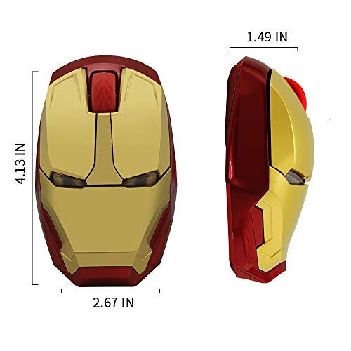 Image of Wireless Iron Man Mouse 2.4G Optical Computer Mouse for Desktop Laptop PC Mac (Gold)