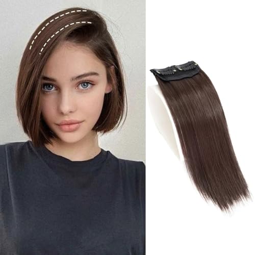 XFSRG Extensiones de Cabello Natural Clip Pelo Sintético Una Pieza Sintético Postizos Moño Postizo Accesorios pelo Mujer（Marrón）
