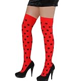 Overknees, Biene oder Marienkäfer, Flotte Biene, Frecher Käfer, für Erwachsene, Halterlose Strümpfe, Damenstrümpfe, Accessoire, ideal für Karneval (Käfer)