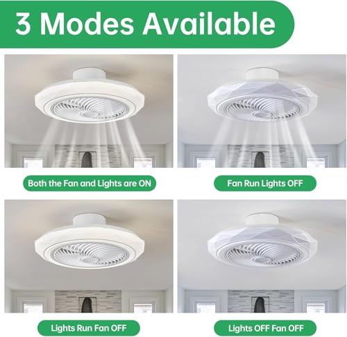 Image of CITRA Metal 500 MM Hexa Mesh Ceiling Light with Fan LED Chandelier - Warm White
