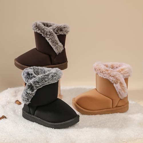 Image of Femizee Girls Boys Warm Winter Boots Kids Outdoor Snow Boots(Toddler /Little Kid)