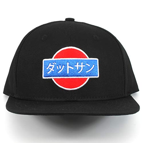 Rotary13B1 Datsun Kanji Baseball Cap - Flat Brim Black Hat