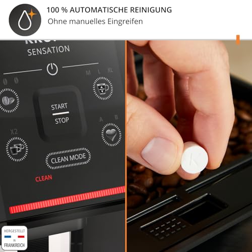 Krups Sensation Kaffeevollautomat mit Milchschaumdüse, Kaffeemaschine für Espresso, Cappuccino &...