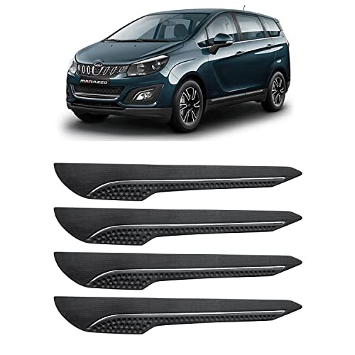 Image of AOSIS-Car Bumper Protector /Bumper Guard for Mahindra Marazzo with Single Chrome Stripe (4-Pcs)