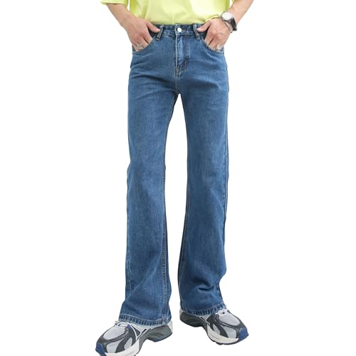 Men Baggy Y2k Flared Jeans Wide Leg Retro Leg Mens Jean Hip Hop Bell Bottom Denim Pants