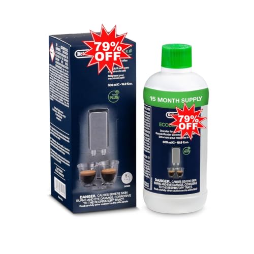 Image of DeLonghi with Compatible Descaler for Coffee Machine, 100% Natural (Plant Based) & Safe, Preserves Authentic Coffee Flavor, Prolongs Machine Lifespan, Easy to Use (500ml)