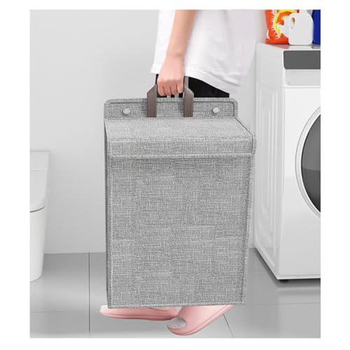 Faltbarer Wäschekorb Zum Aufhängen an der Wand, Multifunktionaler Wäschekorb mit Großer Kapazität für Schuhe, Socken, Handtücher (grau L)