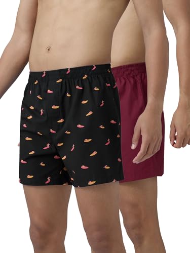 Image of XYXX Men's Remix Regular Fit Cotton Printed Boxer with Dual Pocket & No Marks Waistband (Pack of 2)