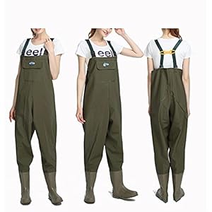 HGYJ Waadbroek, waterdichte waadbroek met laarzen, halflang eendelig vispak, uniseks