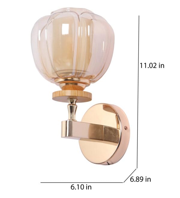 Image of ELAINTE Premium Wall Light | | Elegant Glass Wall Lamp for Living Room & Hallway | 3 Years Warranty | Free Bulb (Tany-Single)
