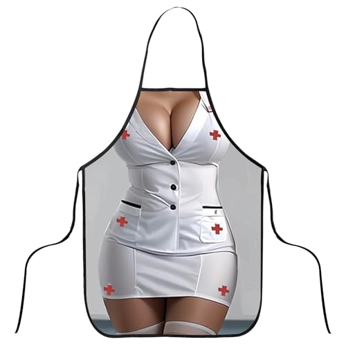 Cosysparks Kochschürze Damen Lustig, Sexy Neuheit Koch Schürze Lustige Schürze Sexy Frau für BBQ Party Festival Witz Geschenk Neuheit Geschenke für Frauen