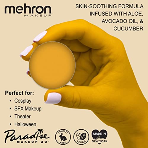 Image of Mehron Makeup Paradise Makeup AQ Refill Size | Stage & Screen Performance, Face & Body Painting, Beauty, Cosplay, and Halloween | Water Activated Face Paint, Body Paint .25 oz (7 ml) (DIJON)