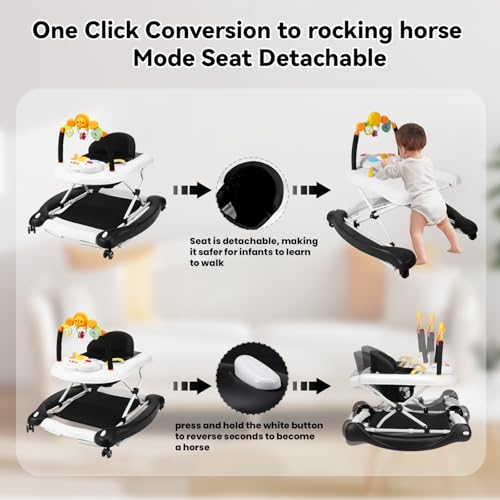 image for RefoereBabe Baby Walker with Wheels, 5 in 1 Baby Walkers for Boys Girl