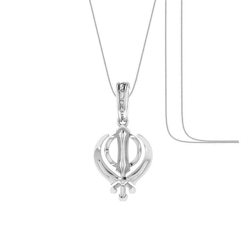 Médaillon spirituel sikh Khanda en argent sterling 92,5 % pur et sa chaîne