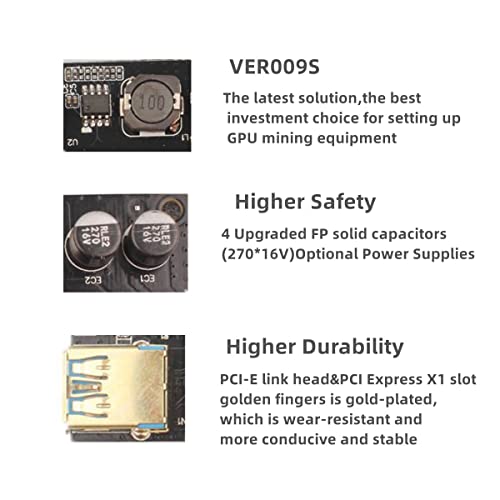 Mining Motherboard VER009S GPU mining rig PCIE Riser 1X to 16X sata ...