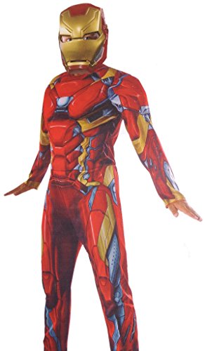 Boys Iron Man Muscle Costume and Mask Small 4-6 Red
