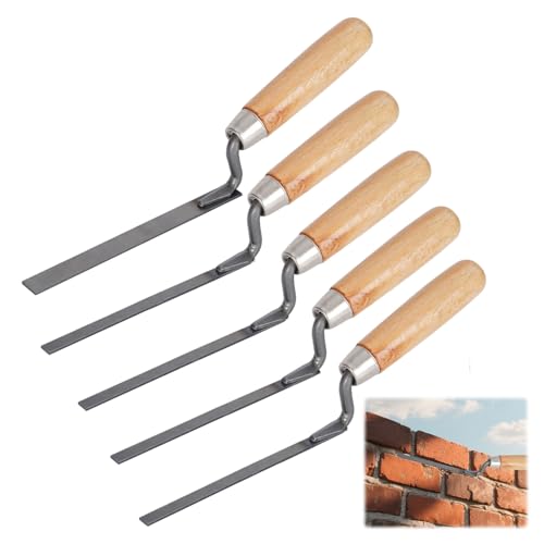 Pointing Trowel 5 Pcs Stainless Steel Pointing Tool 6/8/10/12/14mm Finger Trowel Suitable for Bricklaying Tile Laying and Masonry Work