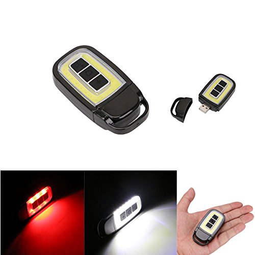 Preisvergleich Produktbild CALALEIE Mini Tragbare USB Wiederaufladbare COB LED Taschenlampe Schlüsselanhänger Taschenlampe Arbeitslicht Outdoor Camping Lampe Außenleuchte Zubehör