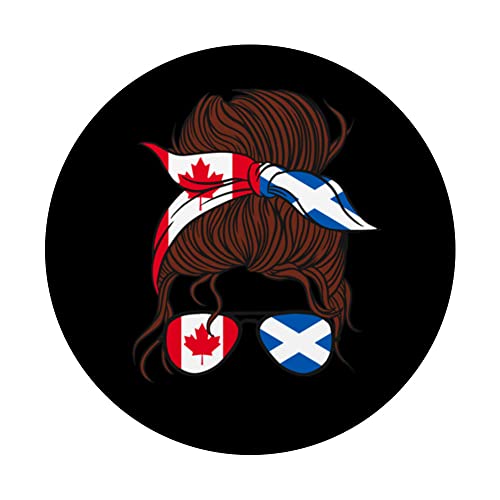 Canada and Scotland Mix Half Canadian half Scottish PopSockets Swappable PopGrip, Black - Image 3