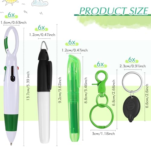 30 Pack Retractable Shuttle Pens Nurse Pens with Mini Highlighter, LED