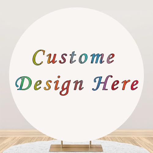 Custom Arch Backdrop Cover Customized Image Creat Your Own Personalized Backdrop for Birthday Wedding Party Decorations Circle Custom Round Backdrop Cover Photo Booth Props 7.2x7.2ft