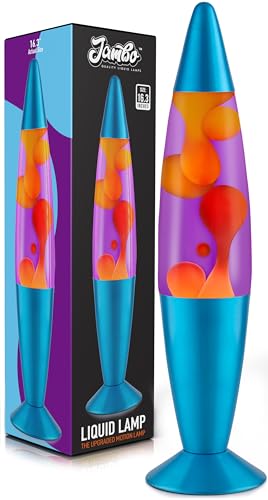 Image of JAMBO 16 inch Beautiful Lamp- Purple with Yellow /Orange Wax, Relaxing Liquid Light, Night Light Nightlight, Home Decor Living Room Office Bedroom Lamp for Adults Teens Kids, Magma Motion