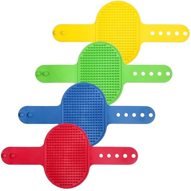 4 Pcs Cat Face Scratcher Silicone Grooming Strap Pad Cat Self Groomer Brushes Rubber Cats Massager for Indoor Climbing Frames Table Leg Cats Face Scratcher Adjustable-CXeJx9eo