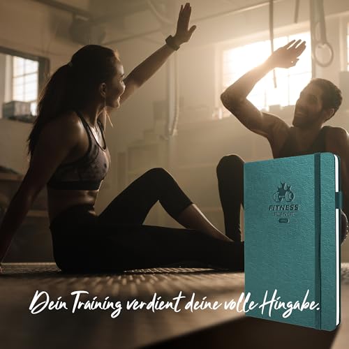 BIROYAL Premium Gym Buch für Hochintensiv-Trainierende, Täglicher Platz für 12 Kraftübungen & 5 Cardio-Sessions, Trainingstagebuch, Trainingsbuch Krafttraining, Fitness Journal für Gym, Heimtraining