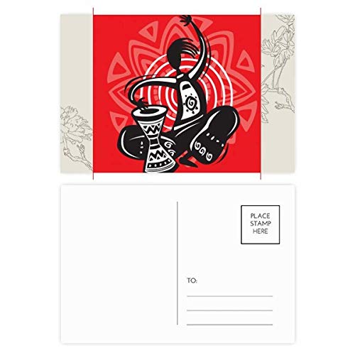 Carte postale Mexique avec fleur et tambourin Lot de 20 cartes souvenirs multicolores