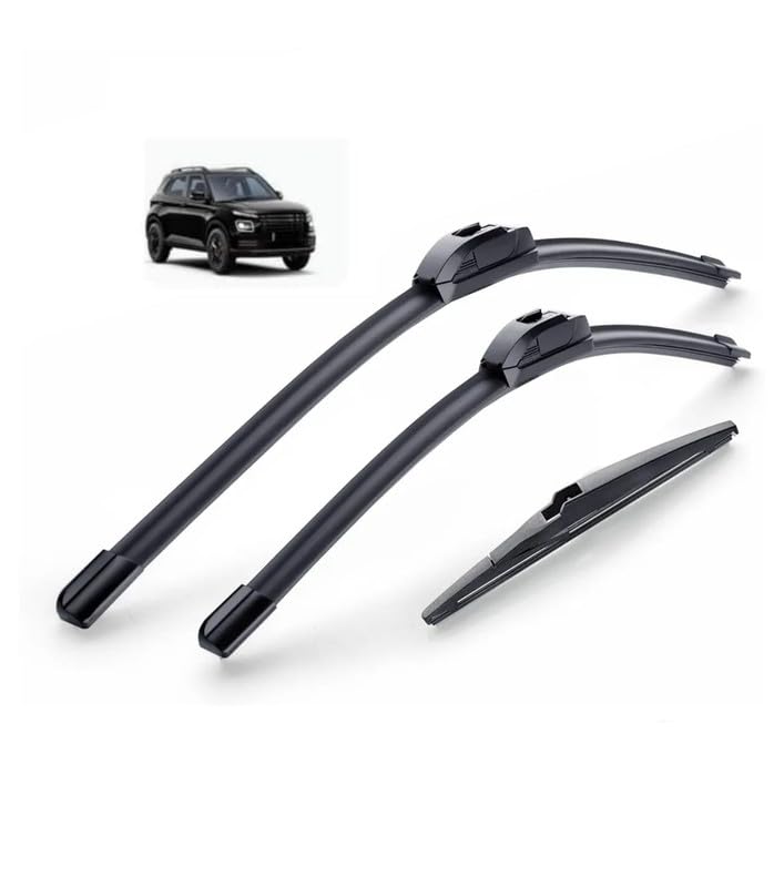 Image of AWB 24 inch+18 inch Frameless /Soft Wiper Blades with 10 inch Rear Specific Wiper Blade Replacement Set for Venue(Set of 3)