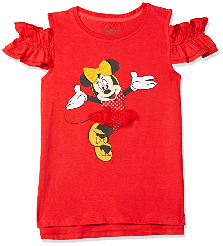 Image of miniklub Girls Red Printed Knit Regular Pure Cotton Top