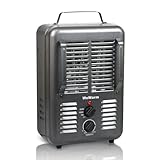 Milkhouse Space Heater 1300W/1500W Electric Heater with Overheat and Tip-Over Safety Shutoff Thermostat Manual Control for Home Workplace Gray