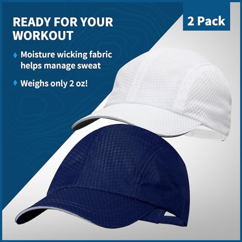 Image of TrailHeads Race Day Men's Running Hat - Lightweight, Quick Dry Mesh Cap with Reflective Accents & Sweatband - Performance Cap