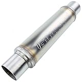 TOTALFLOW 20115 Straight Through Universal Exhaust Muffler - 409 Stainless Steel - 2.25 Inch Inner Diameter Inlet / Outlet