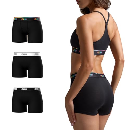 Image of Woxer Womens Boxers - Star 3 inch Boy Shorts Underwear for Women - Boxer Briefs