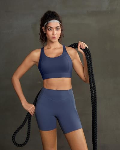 Image of RUNNING GIRL Sports Bra for Women High Support,Strappy Running Supportive High Impact Sports Bras with Sewn in Pads