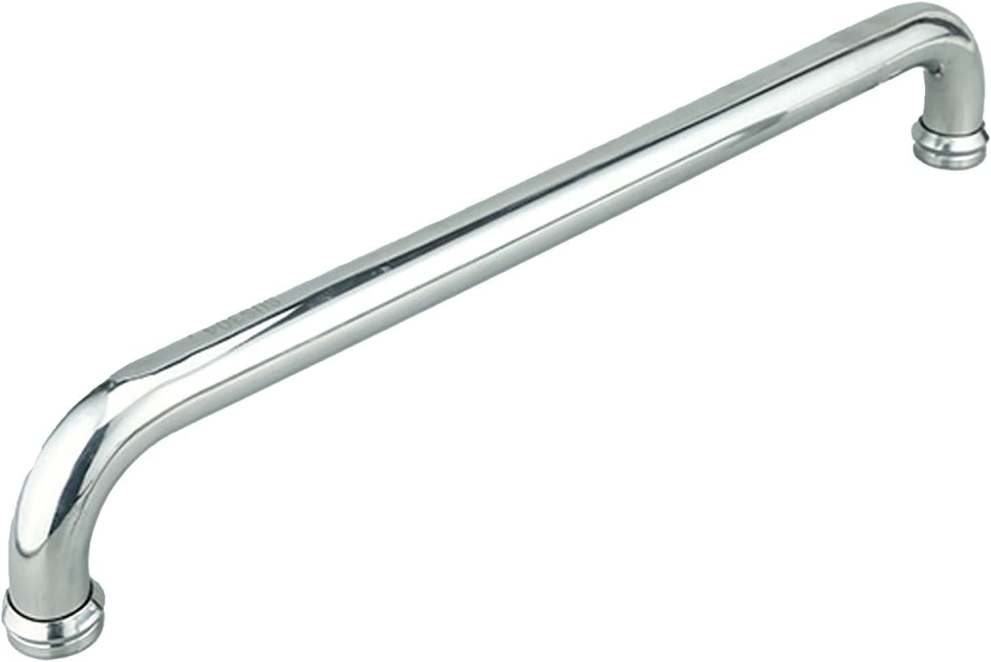 Poignée de douche inox 440 mm chrome poli pour porte en verre de salle de bain