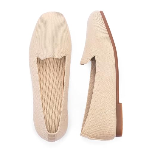 Image of Frank Mully Women's Loafer Flats Square Toe Comfortable Office Work Shoes, Cute Penny Loafer Slip On Walking Driving Shoes