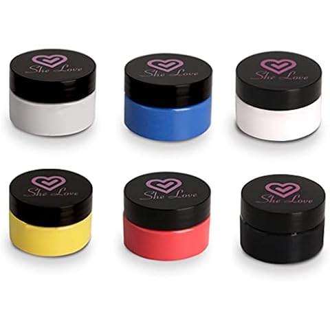 Ximai Chalk Paste Paint Ink For Silk Screen Stencils,The Best Crafts Creative Ethylene/viny Paint Set, 6 Basics Colors With Bottles (1floz/30ml)Black Cover