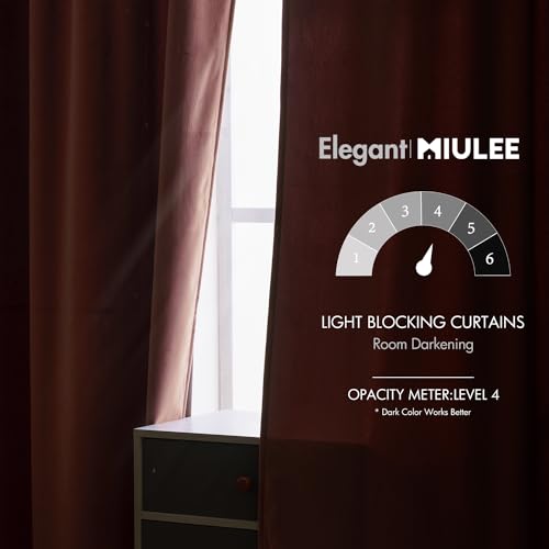 Image of MIULEE Velvet Blackout Curtains 52x84 inches 2 Panels Dusty Rose Pink | Luxury, Bedroom Living Room, Thermal Insulated, Super Soft Window Drapes, Rod Pocket & Back Tab
